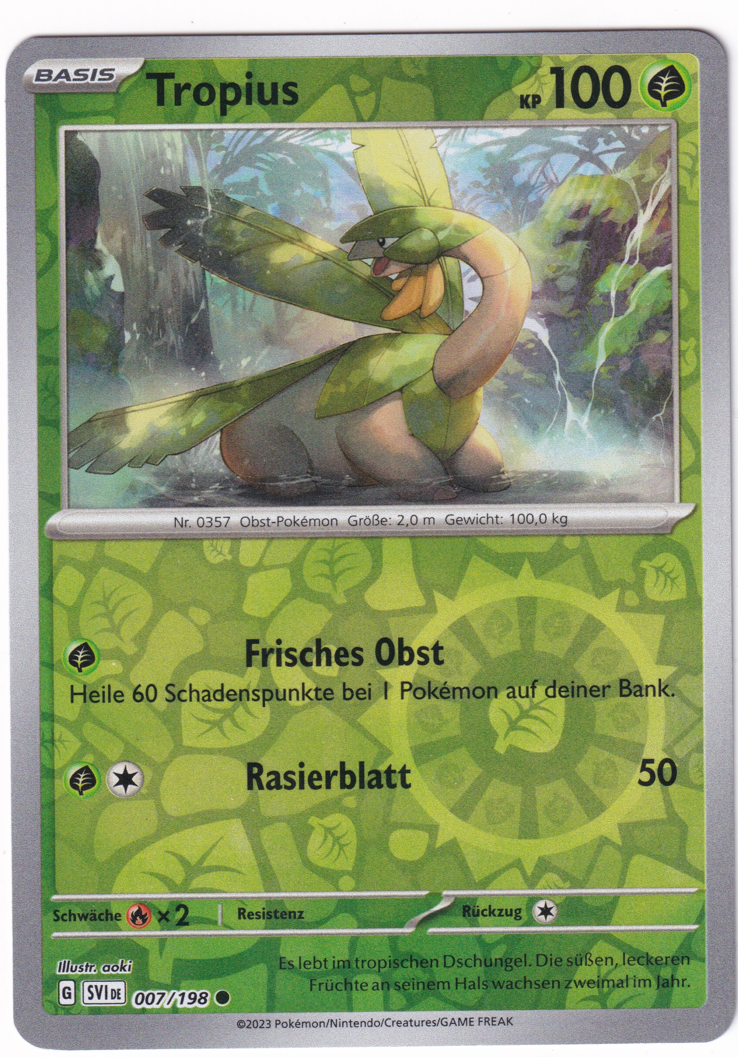 Tropius 007/198 Common Reverse Holo  - Karmesin & Purpur Deutsch