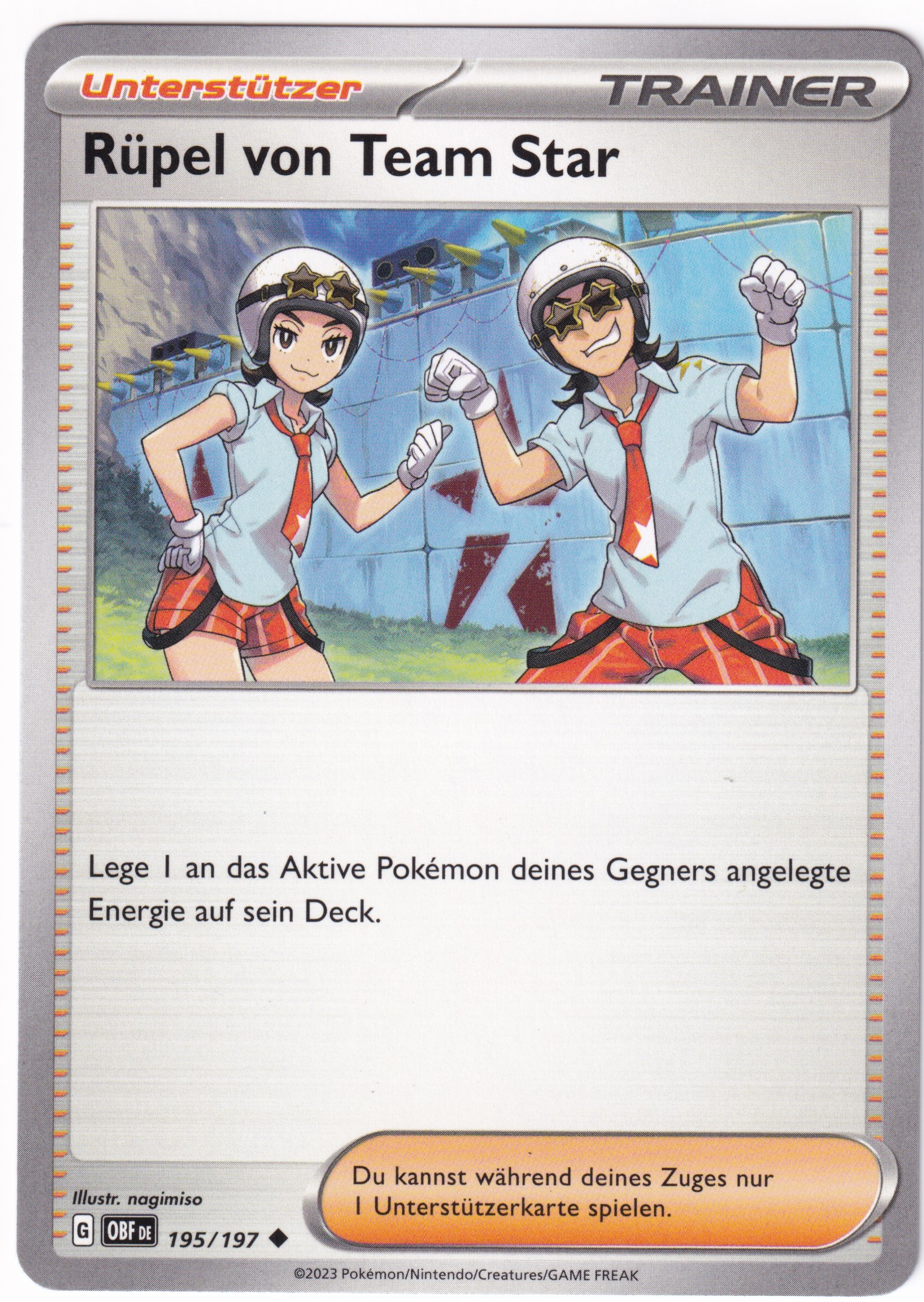 Team Star Rüpel 195/197 Uncommon - Obsidian Flammen Deutsch