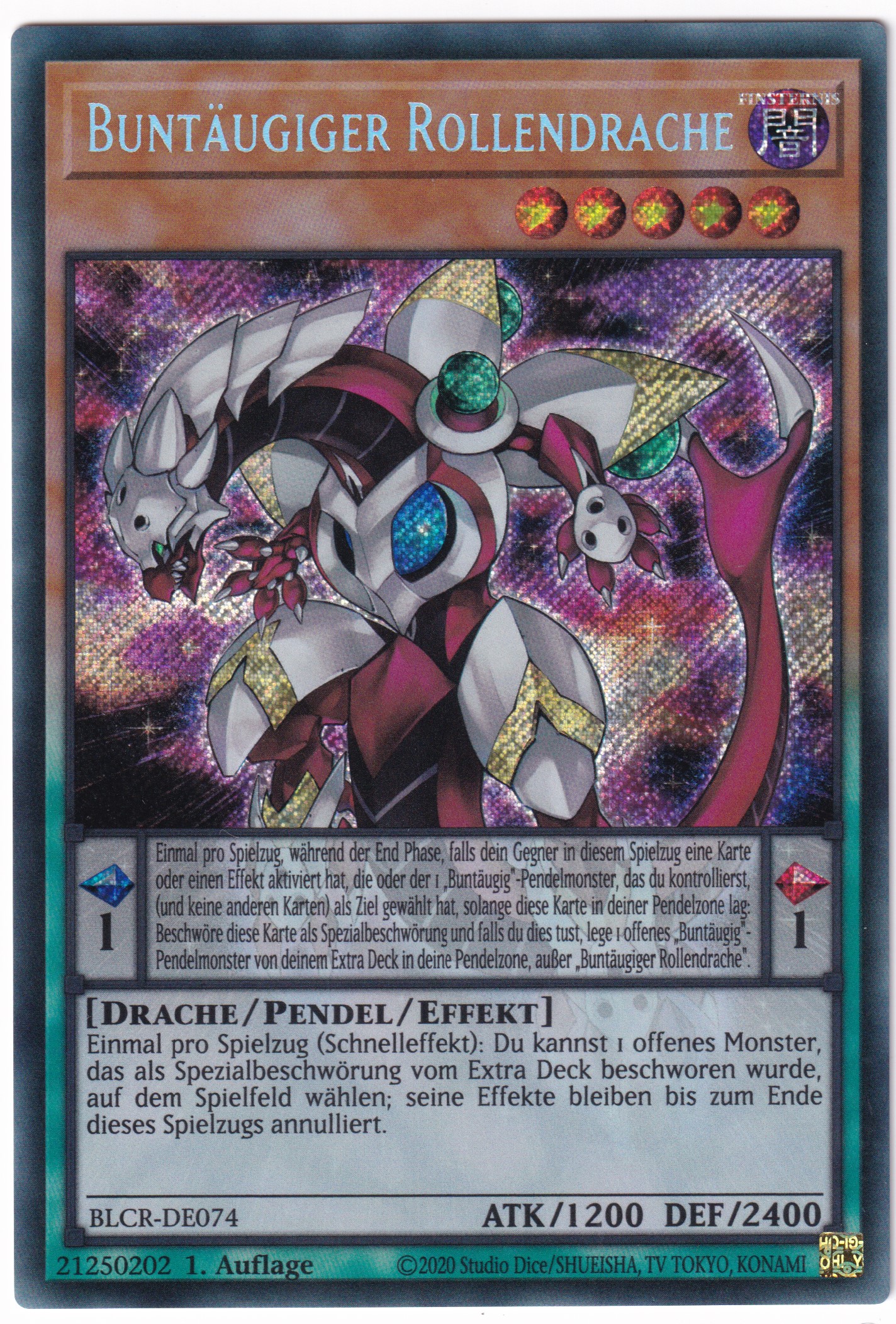 Buntäugiger Rollendrache 074/097 Secret Rare - BoL: Crystal Revenge