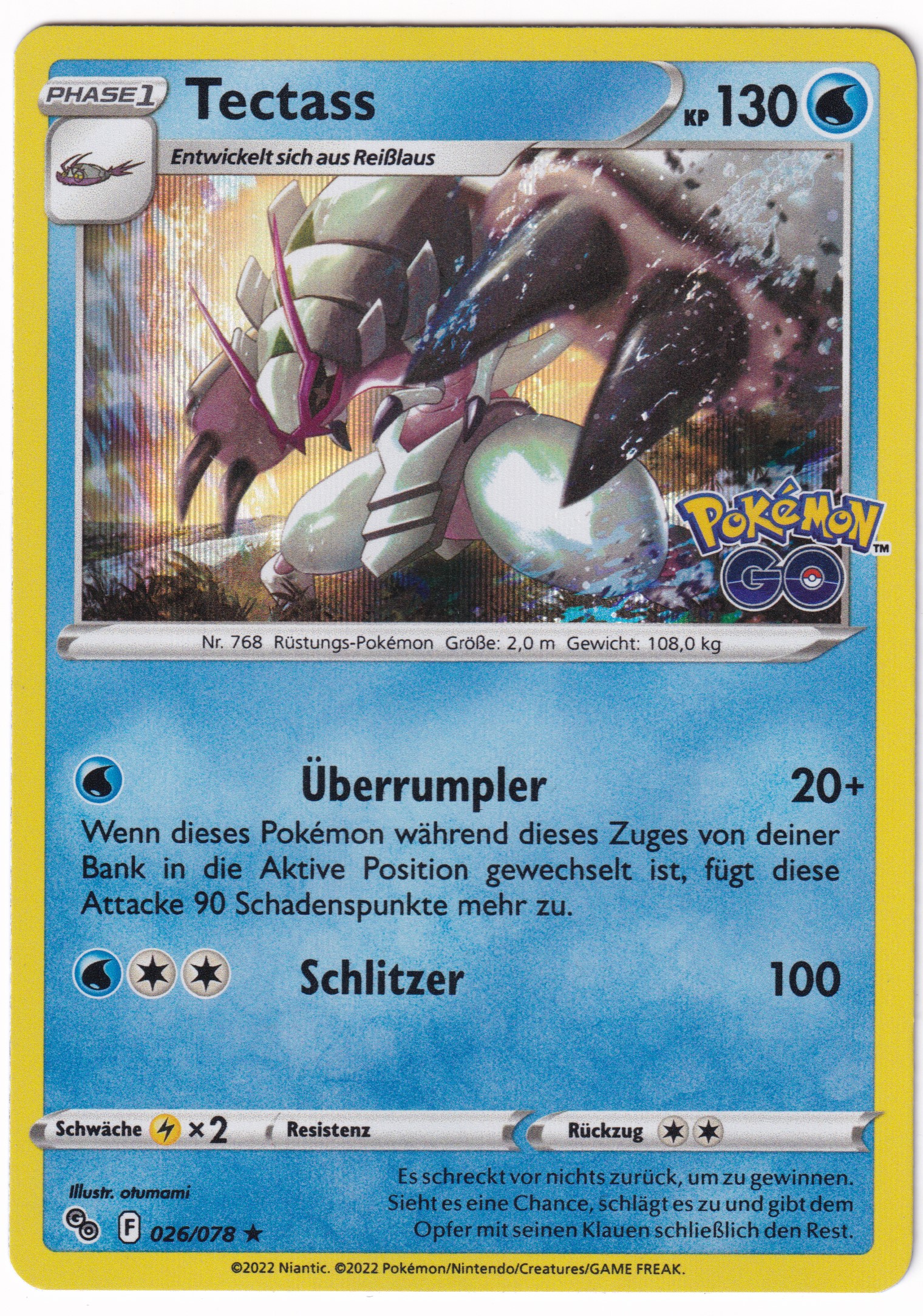 Tectass 026 /78 Rare Holo - Pokemon Go Deutsch