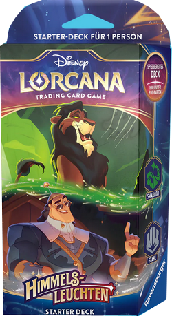 Disney Lorcana Himmels-Leuchten Starter Deck - Scar & Kronk deutsch (Smaragd & Stahl)