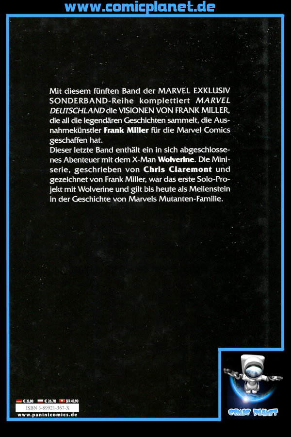 Marvel Exklusiv Sonderband 5 - Visionen von Frank Miller Band 5: Wolverine - HC