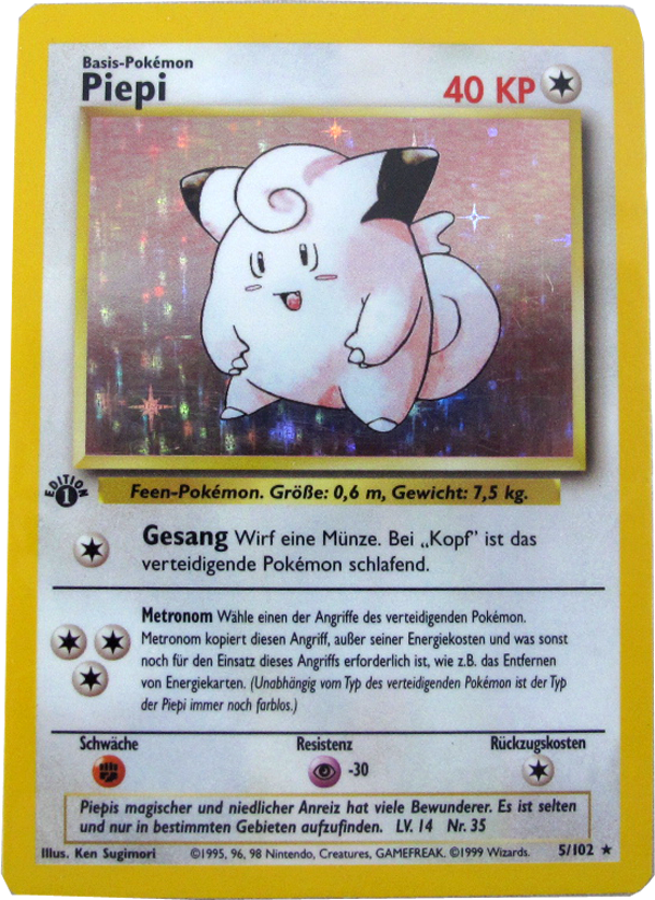 Pokemon Einzelkarte Base Set Piepi 1. Edition deutsch