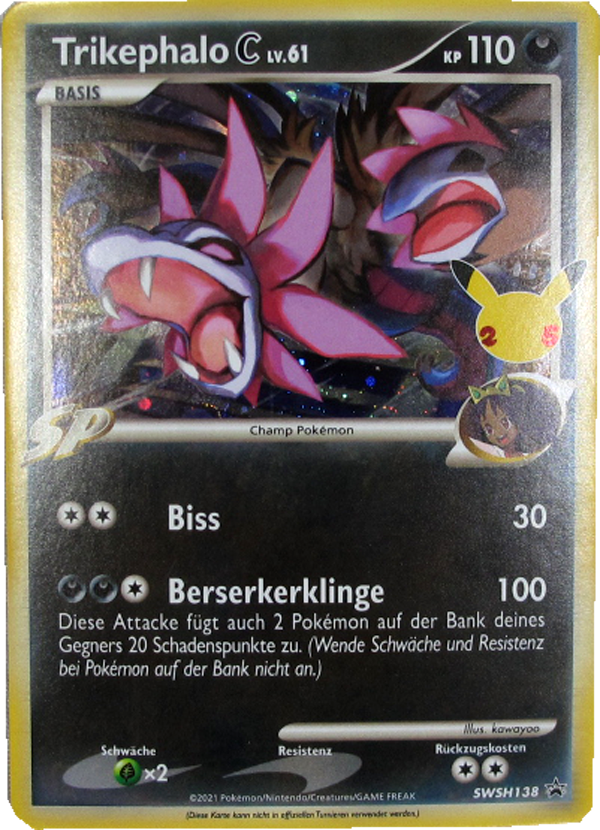 Pokemon SWSH138 Trikephalo C Promo Einzelkarte deutsch