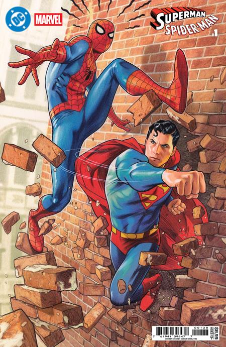 DC MARVEL SUPERMAN SPIDER-MAN #1 CVR P JOSHUA MIDDLETON CARD STOCK VAR