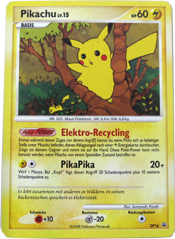 Pokemon Pikachu Lv.15 DP 16 Black Star Promo deutsch