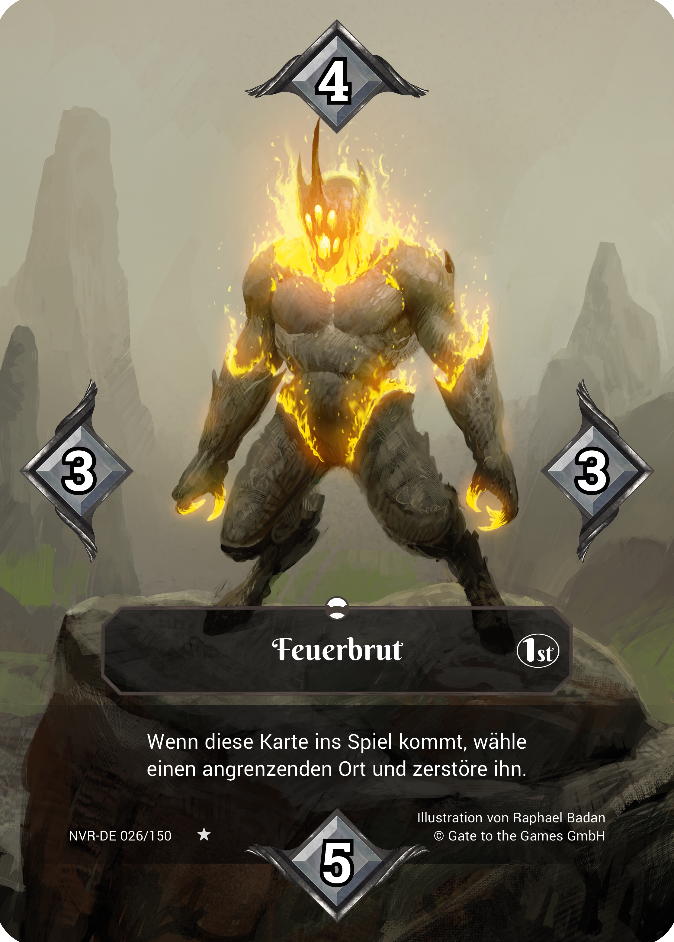 Feuerbrut 026/150 Rare  - Alpha 1. Edition DE