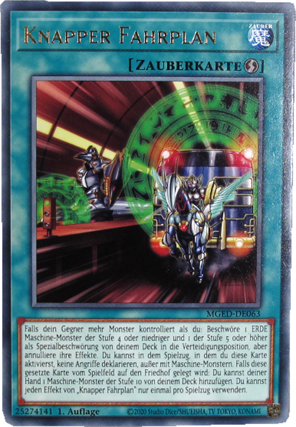 MGED-DE063 Knapper Fahrplan Rare mit Goldschrift deutsch