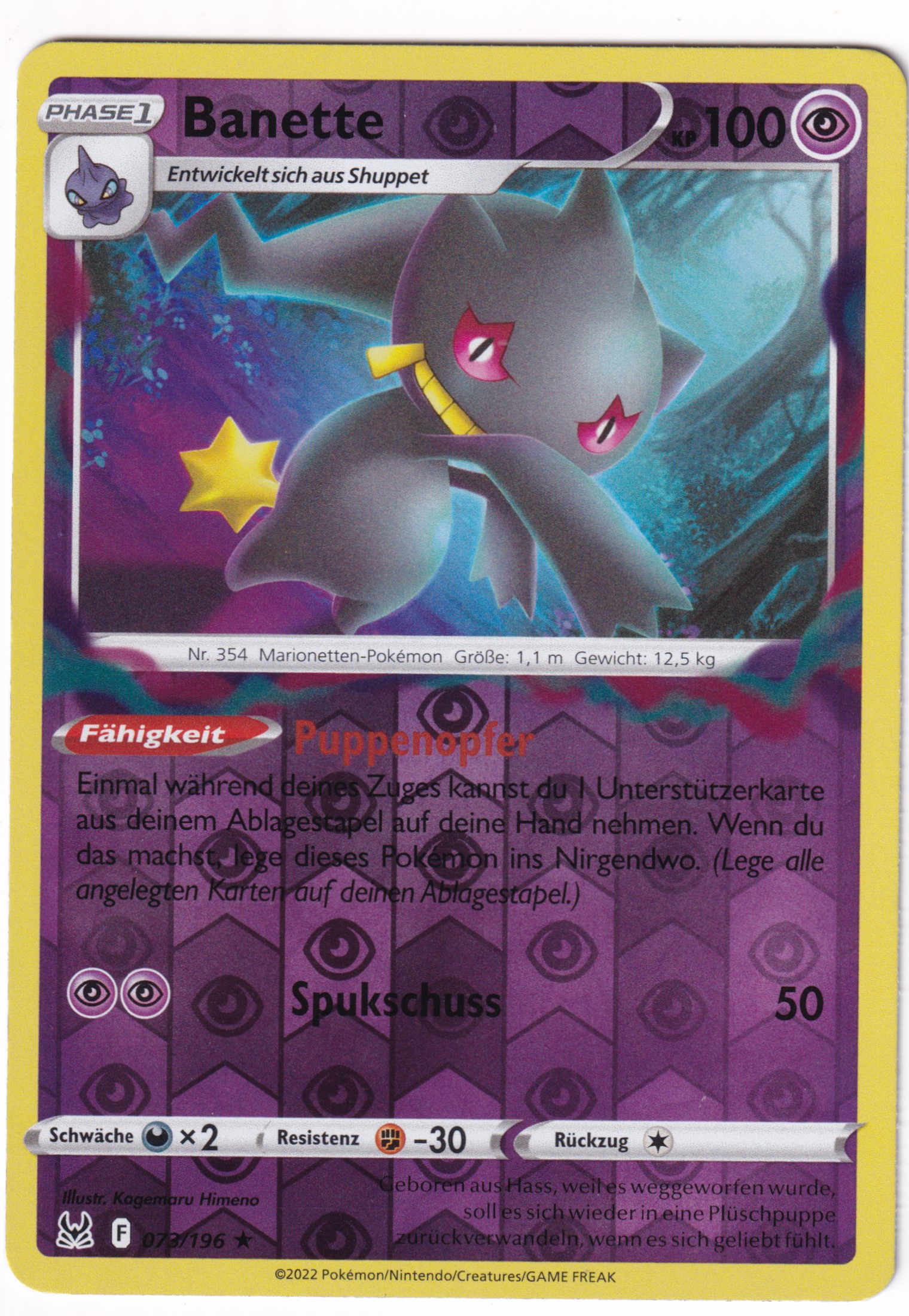 Banette 073/196 Rare Reverse Holo - Verlorener Ursprung Deutsch
