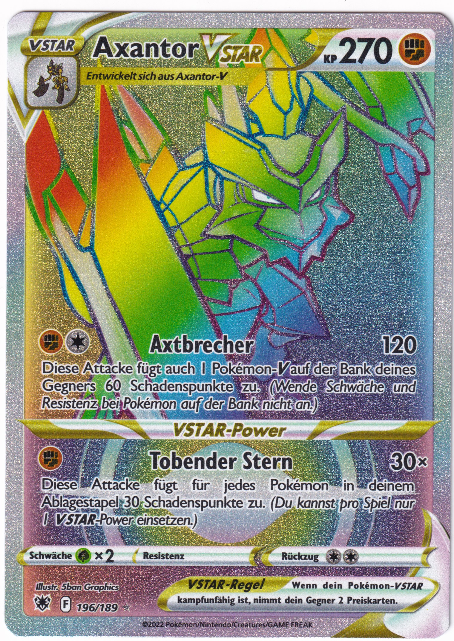 Axantor-Vstar 196 /189 Rainbow Rare - Astralglanz Deutsch