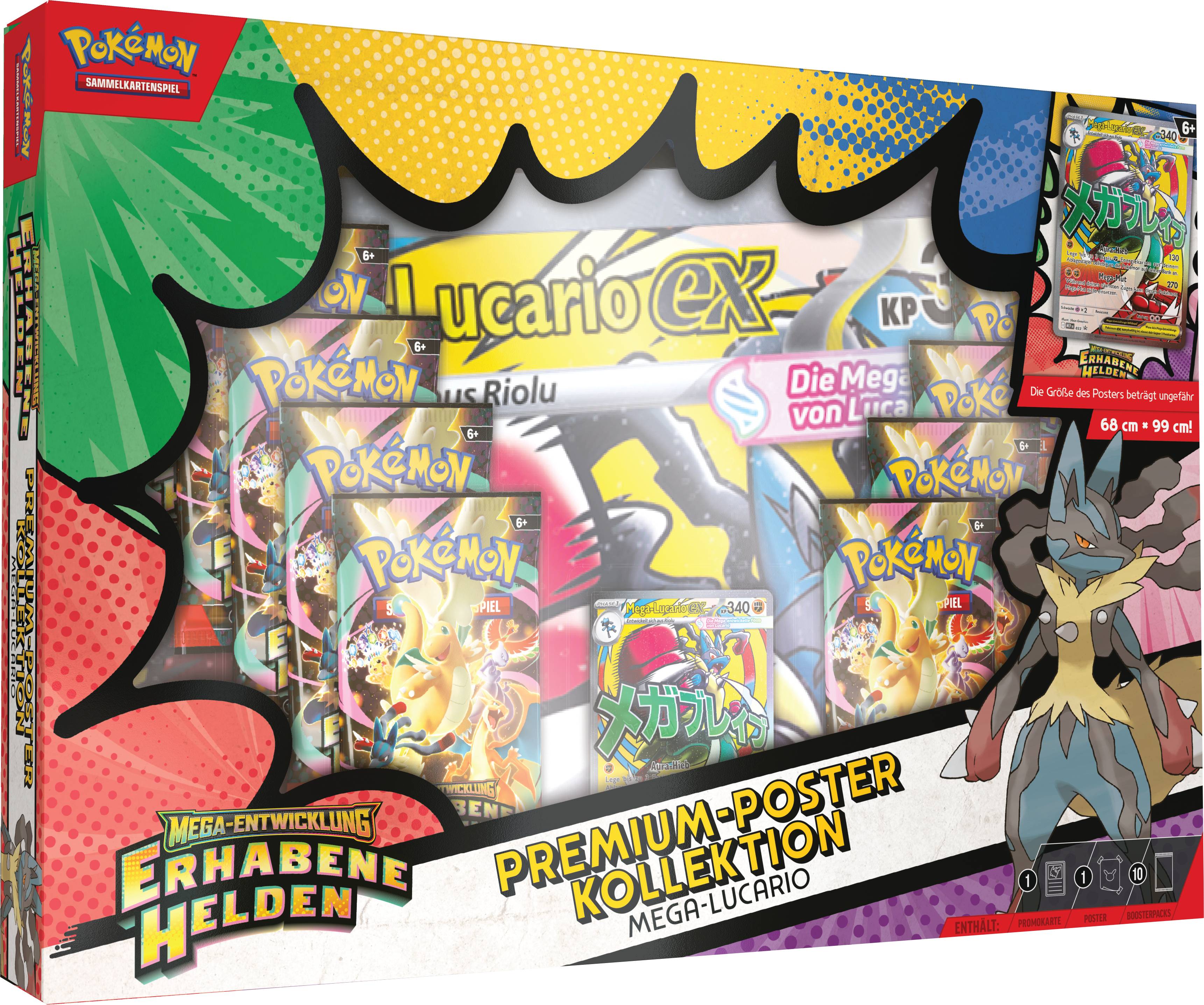Pokemon Mega-Entwicklung Erhabene Helden Mega-Lucario-EX Premium Poster Kollektion deutsch