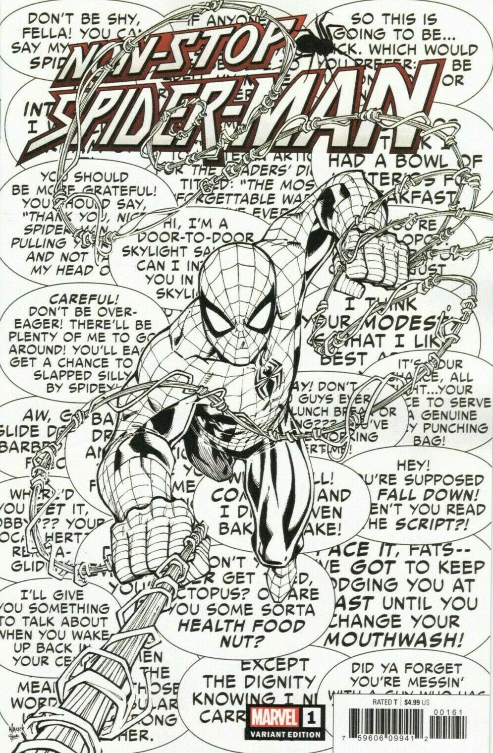 Non-Stop Spider-Man #1 Cover N Incentive Todd Nauck Launch Sketch Cover