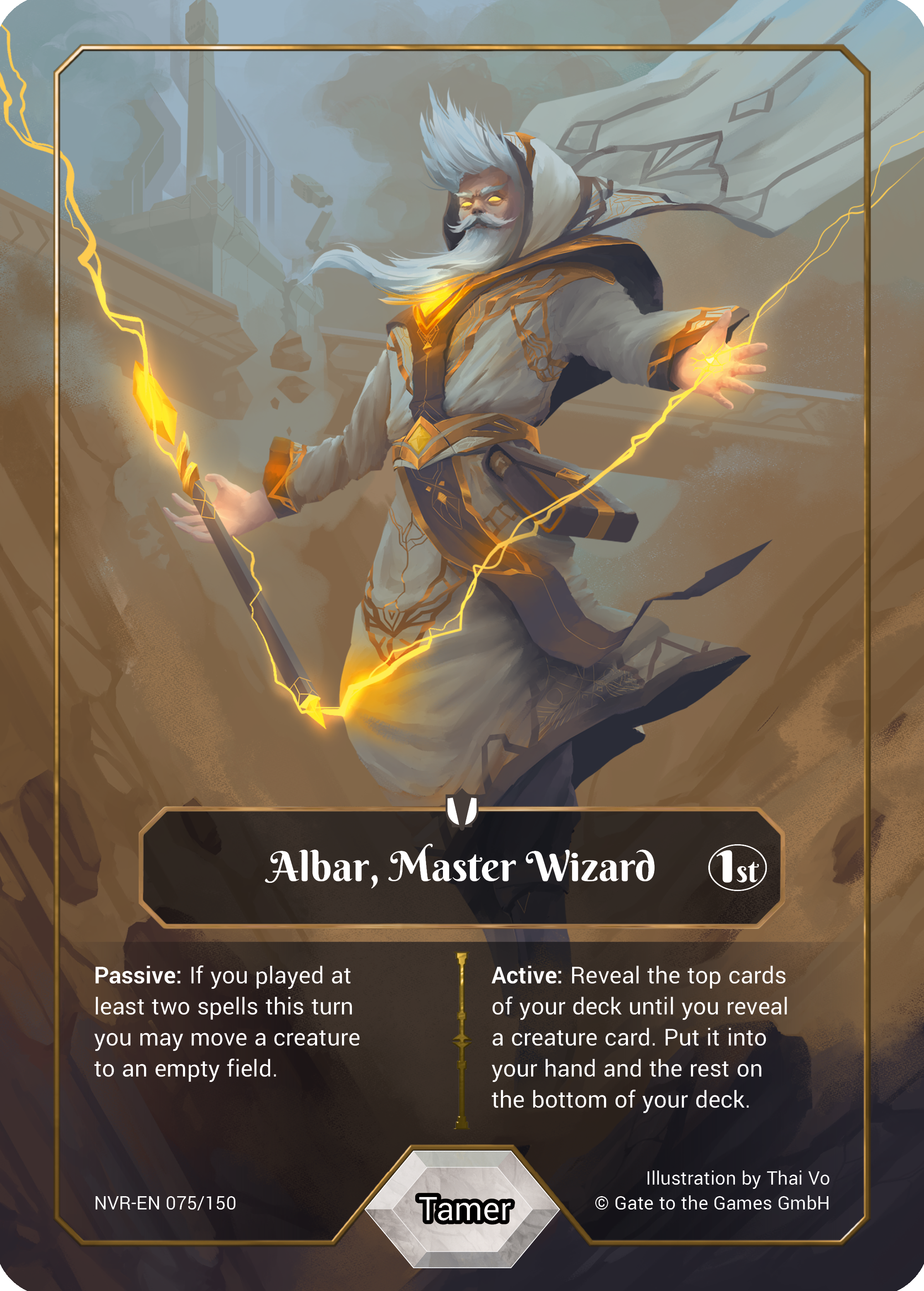 Albar, Master Wizard 075/150 Legendary Ornament Foil - Alpha 1. Edition EN