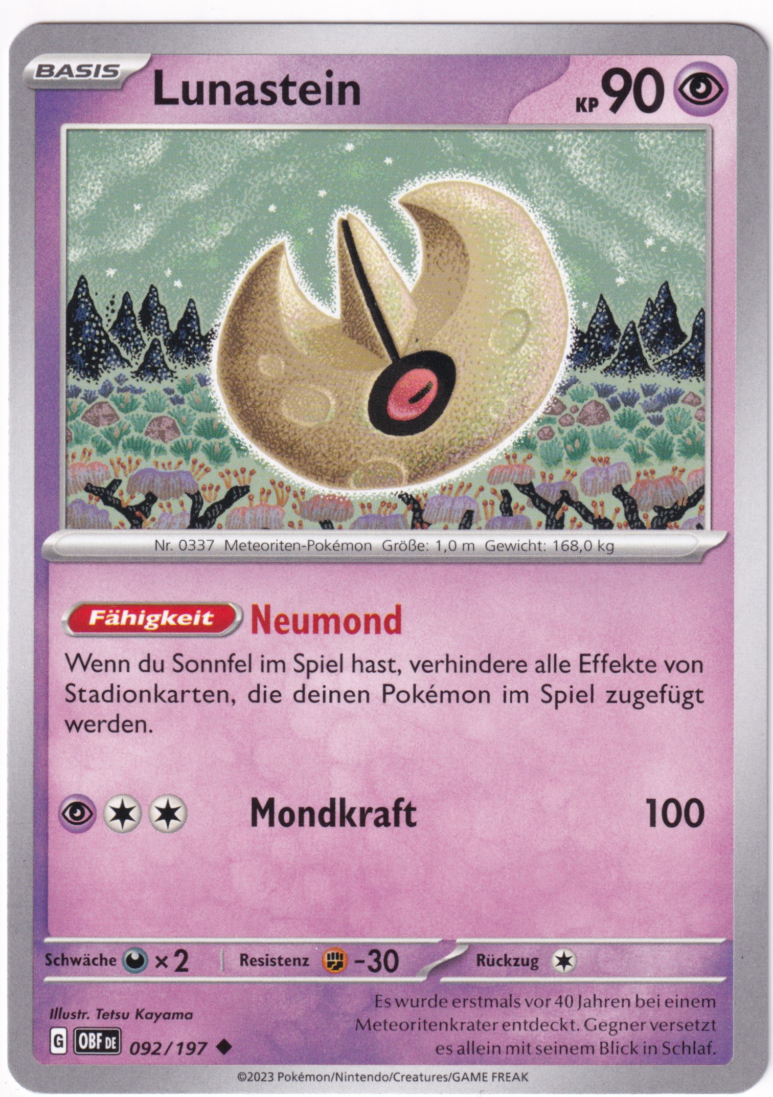 Lunastein 092/197 Uncommon - Obsidian Flammen Deutsch