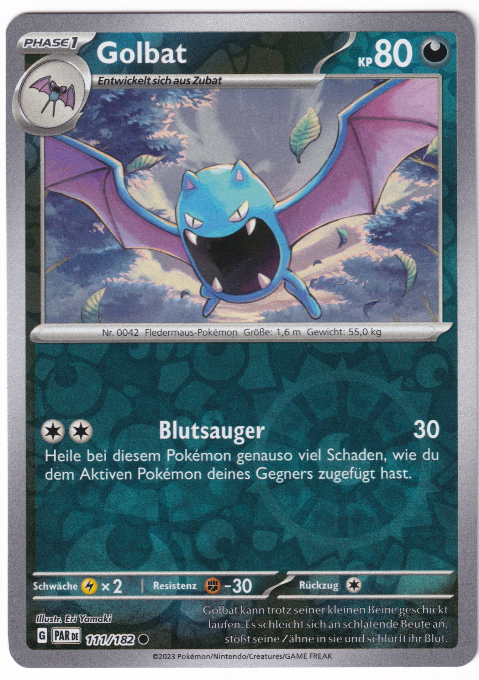 Golbat 111/182 Common Reverse Holo - Karmesin & Purpur - Paradoxrift Deutsch