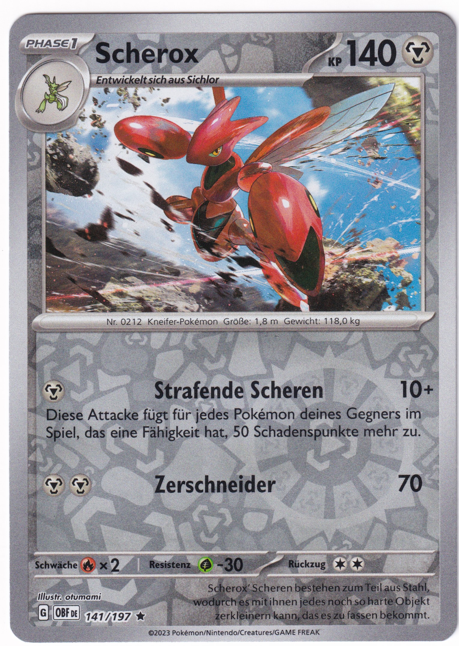 Scherox 141/197 Rare Reverse Holo - Obsidian Flammen Deutsch