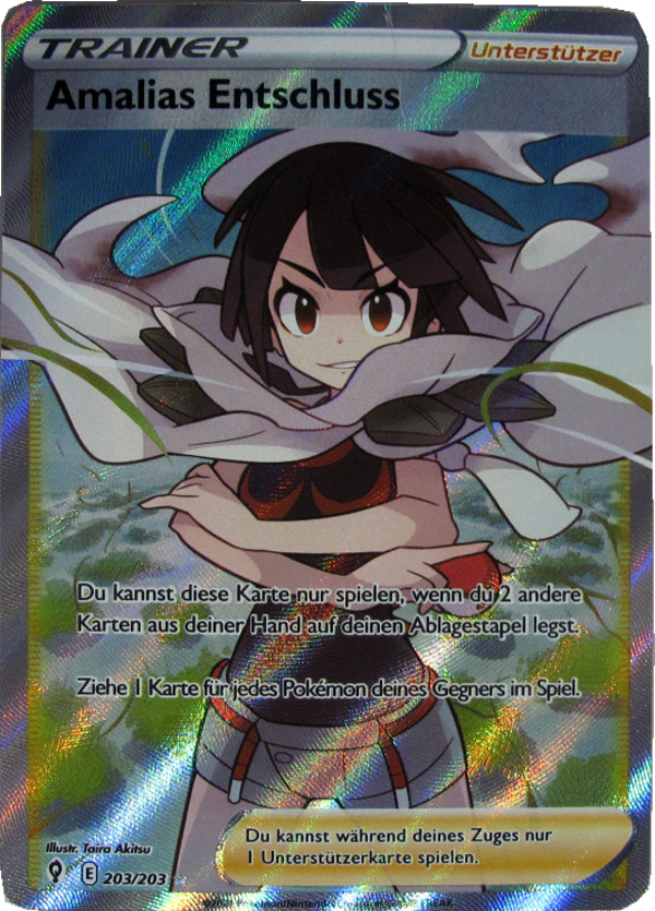 Pokemon 203/203 Amalias Entschluss Full Art Einzelkarte deutsch
