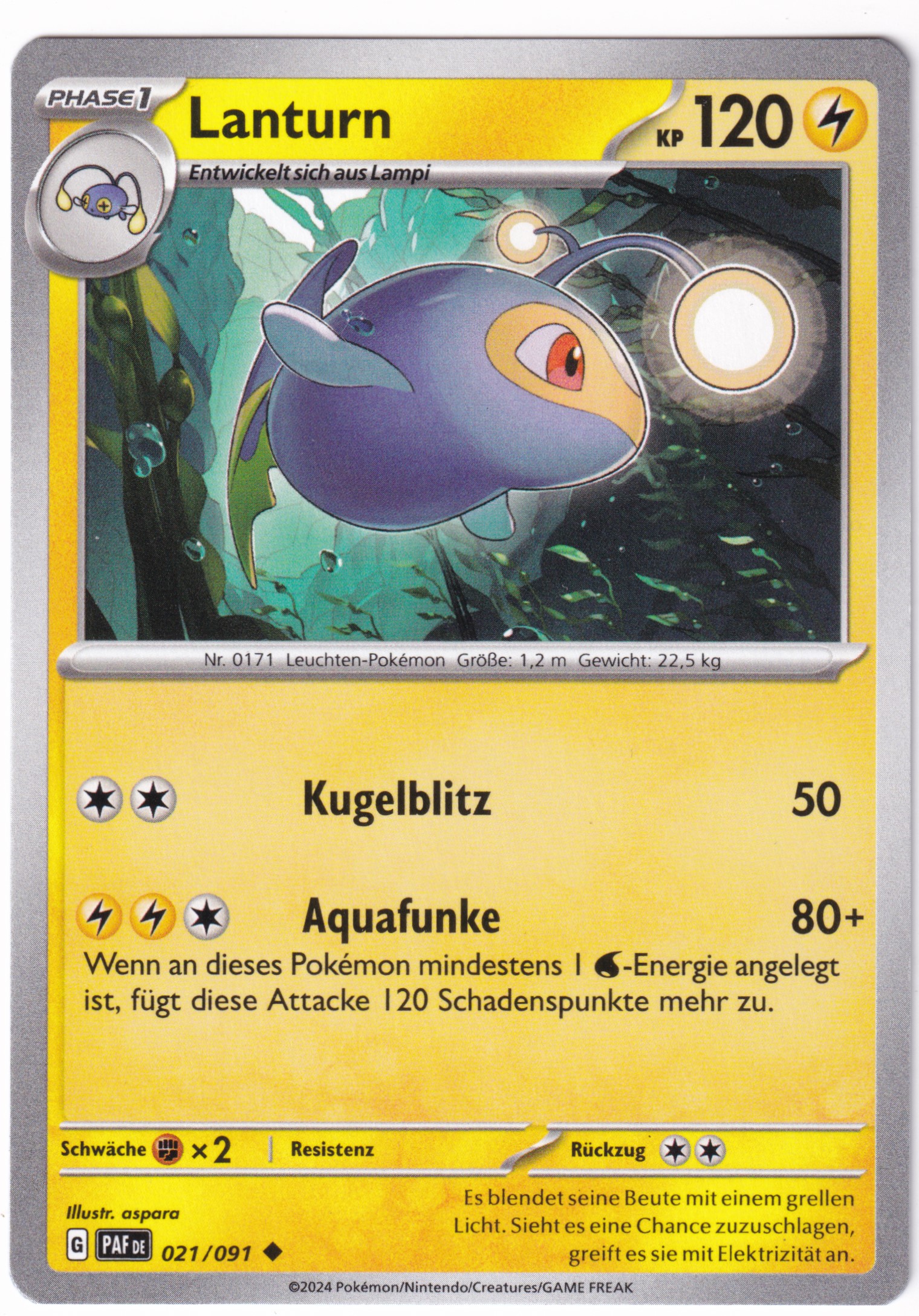 Lanturn 021/091 Uncommon - Karmesin & Purpur - Paldeas Schicksale Deutsch