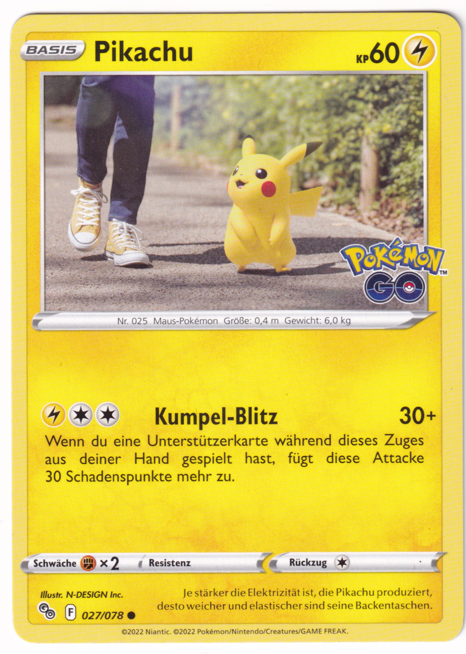 Pikachu 027 /78 Common - Pokemon Go Deutsch