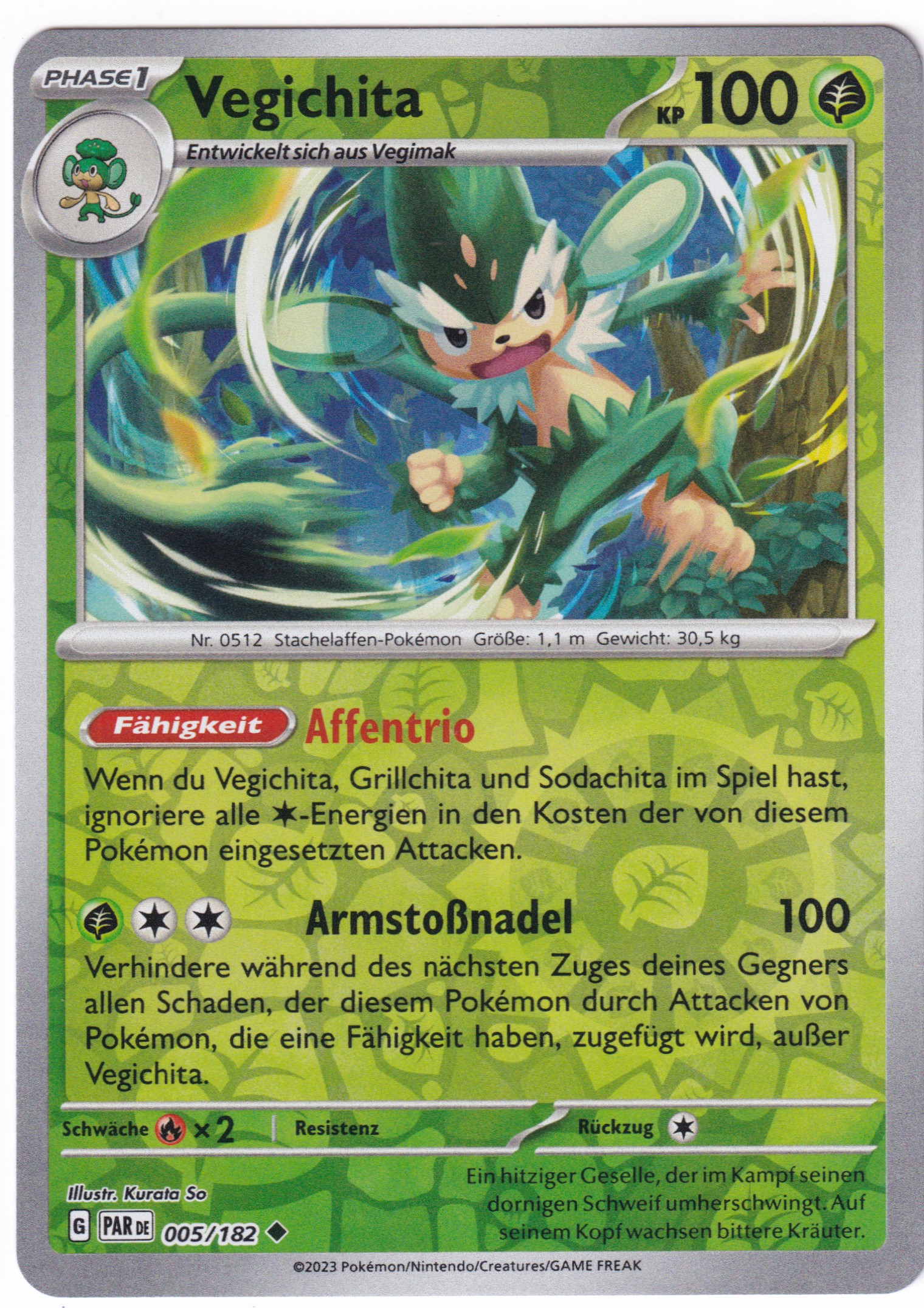 Vegichita 005/182 Uncommon Reverse Holo - Karmesin & Purpur - Paradoxrift Deutsch