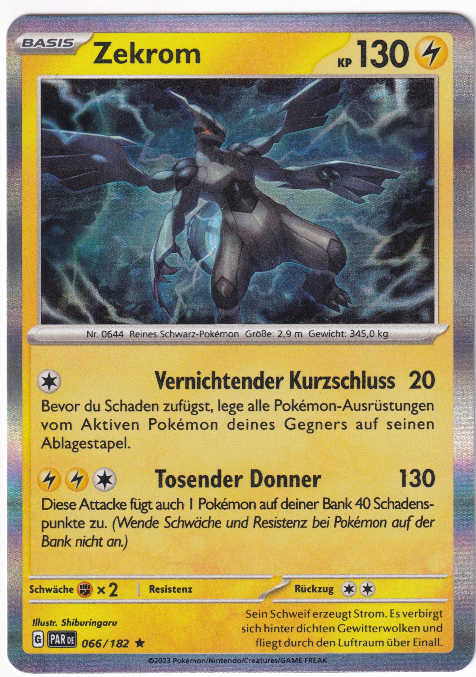 Zekrom 066/182 Rare Holo - Karmesin & Purpur - Paradoxrift Deutsch