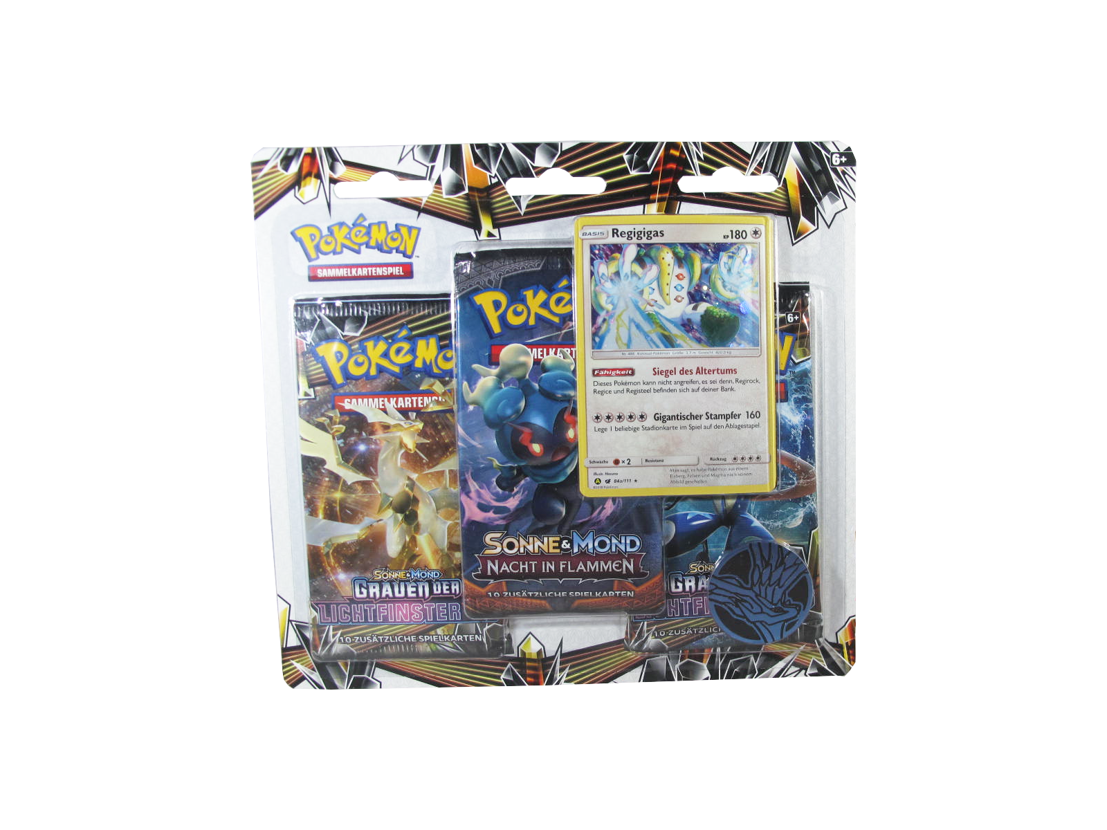 Pokemon Sonne & Mond Grauen der Lichtfinsternis 3er Blister Regigas deutsch