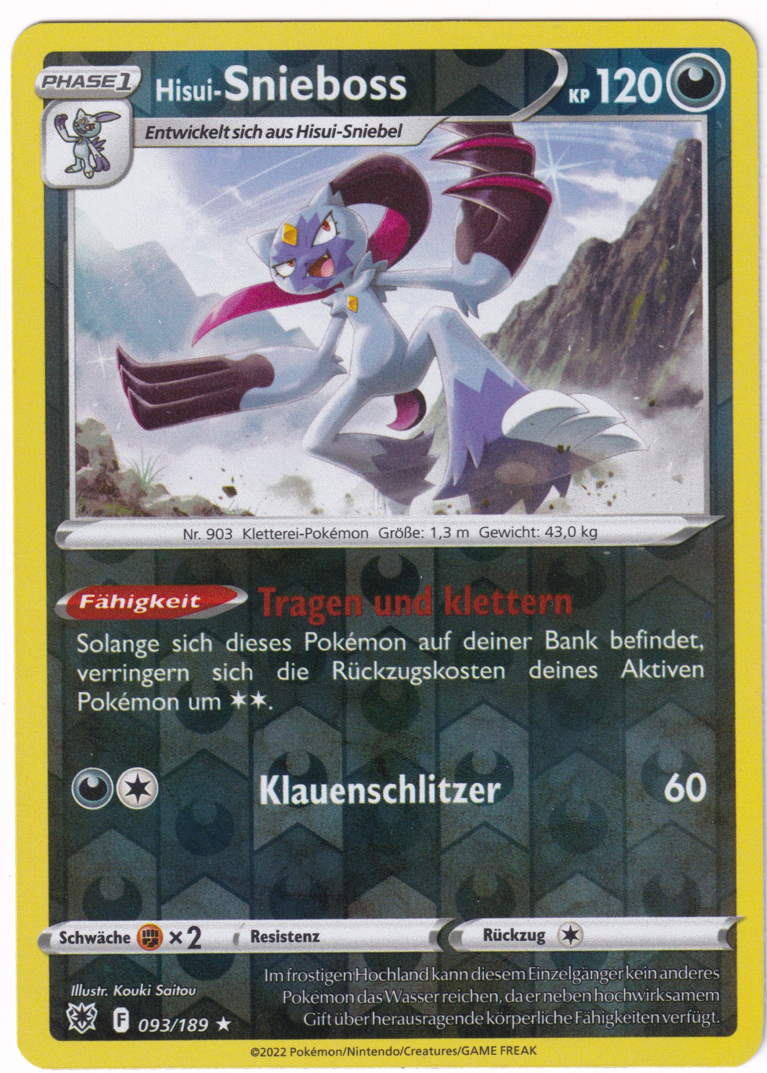 Hisui-Snieboss 093 /189 Rare Reverse Holo - Astralglanz Deutsch