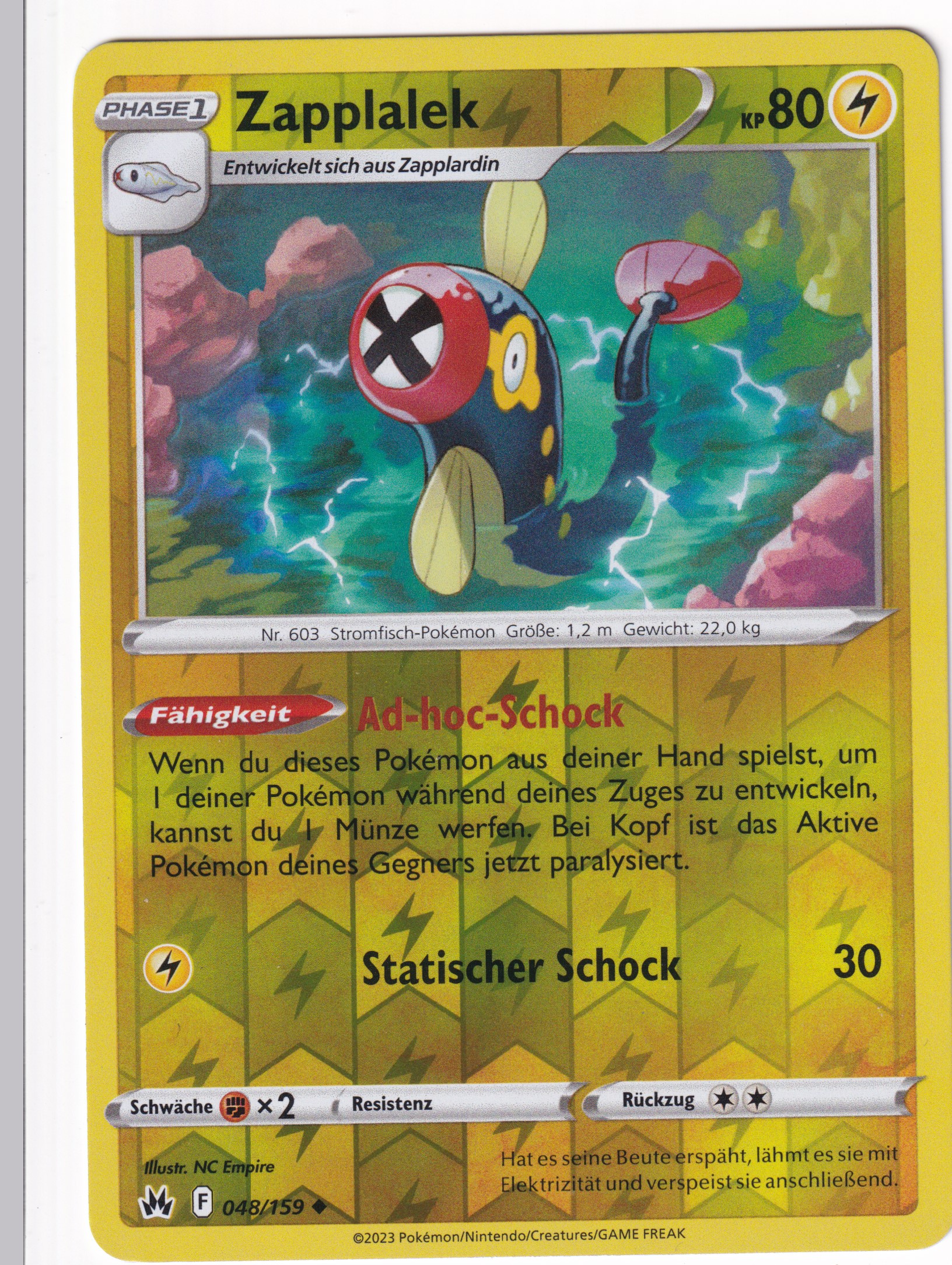 Zapplalek 048/159 Uncommon Reverse Holo - Zenit der Könige Deutsch