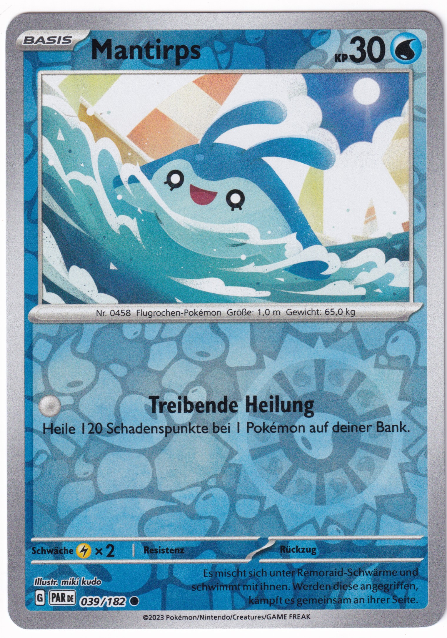 Mantirps 039/182 Common Reverse Holo - Karmesin & Purpur - Paradoxrift Deutsch