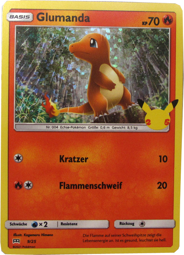 Pokemon MCD 9/25 Glumanda Foil Einzelkarte deutsch