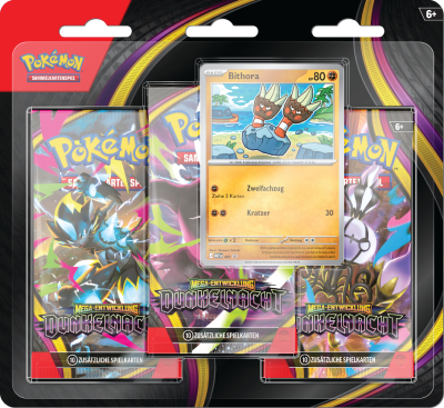 Pokemon Mega-Entwicklung Dunkelnacht 3er Booster Blister - Bithora deutsch