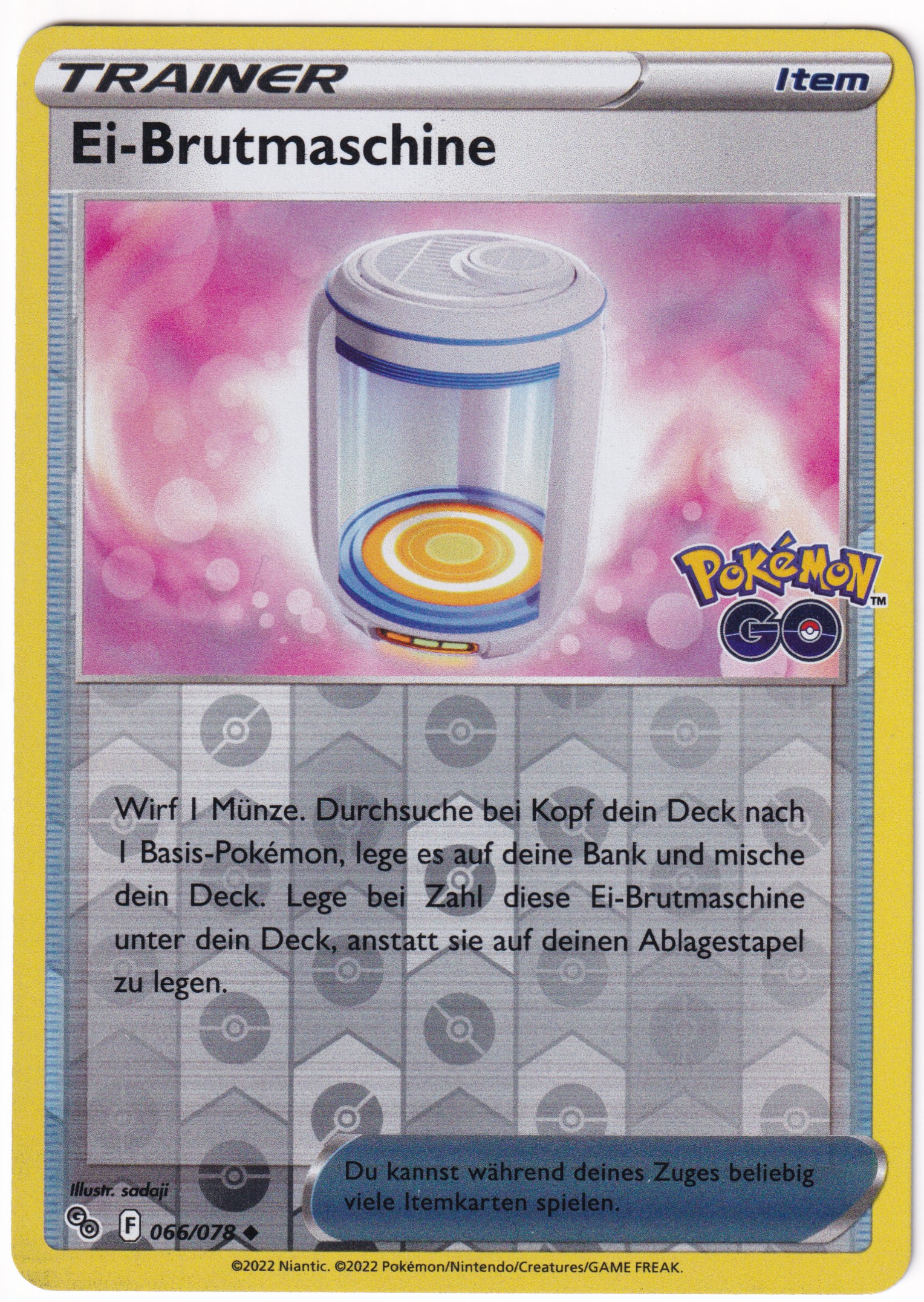Ei-Brutmaschine 066 /78 Uncommon Reverse Holo - Pokemon Go Deutsch