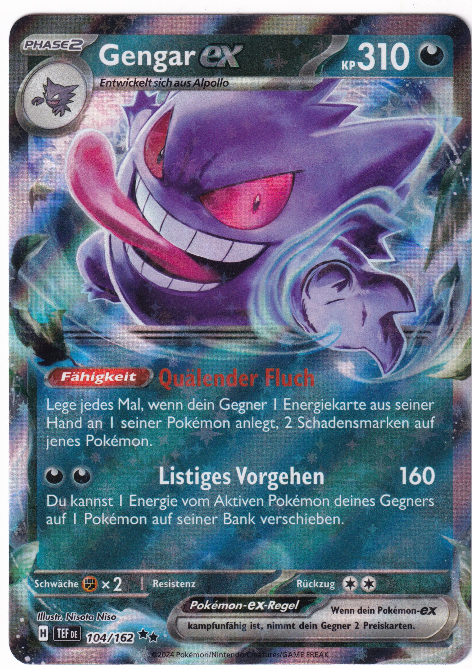 Gengar-ex 104/162 Double Rare - Karmesin & Purpur - Gewalten der Zeit Deutsch