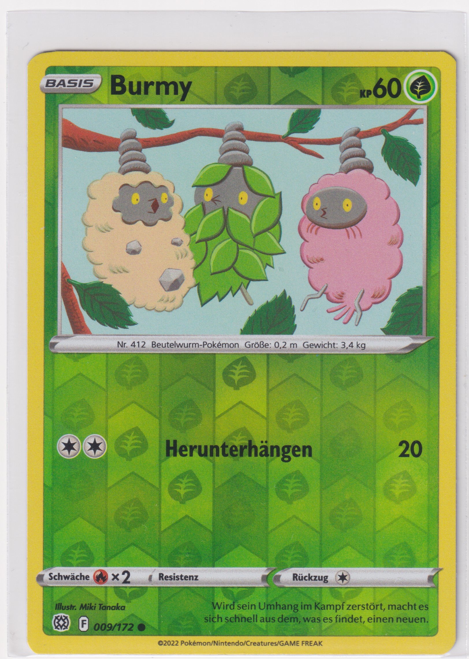 Burmy 009/172 Common Reverse Holo - Strahlende Sterne Deutsch