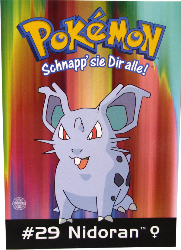 Pokemon Erste Generation Postkarte #29 Nidoran (w)
