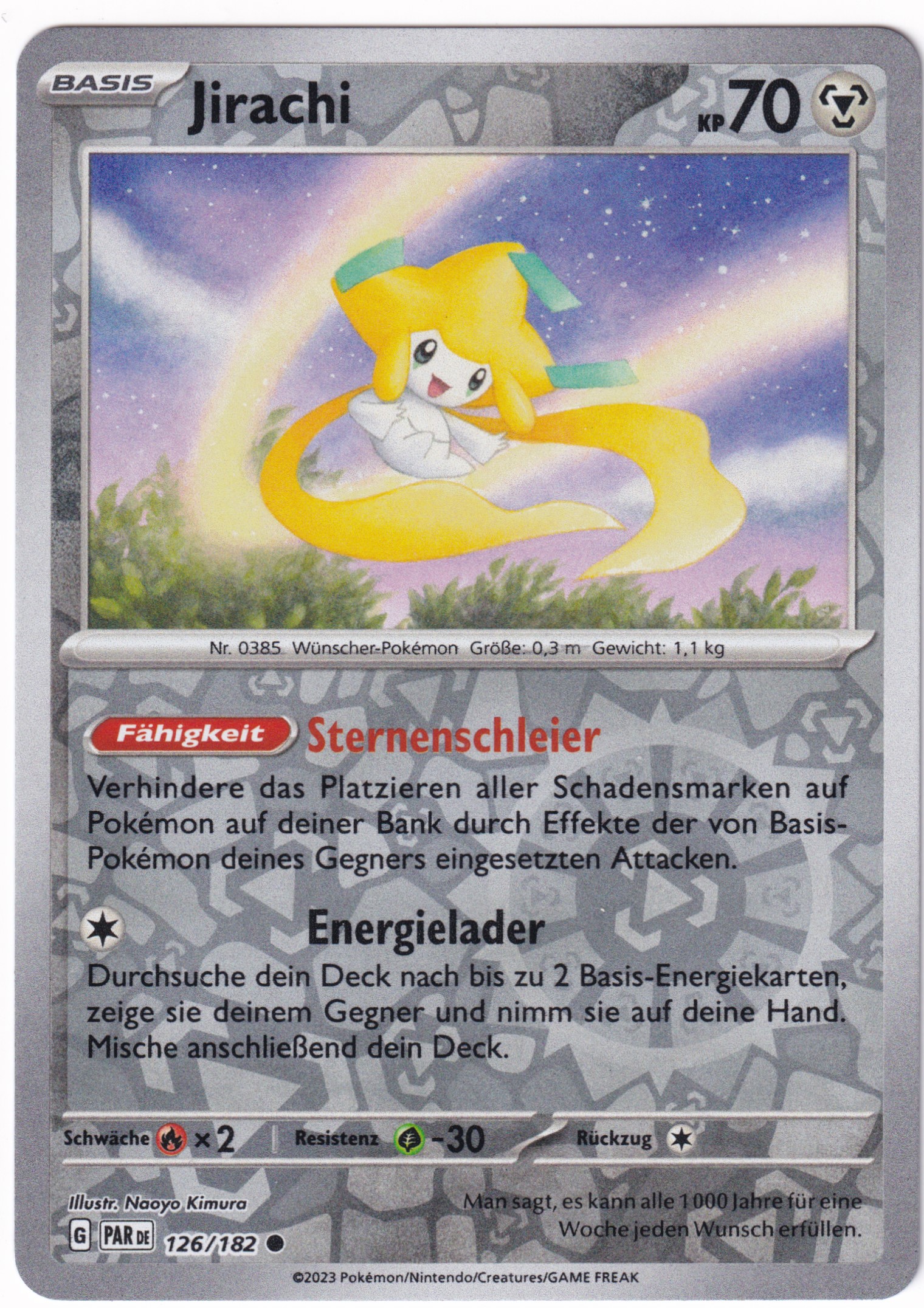 Jirachi 126/182 Common Reverse Holo - Karmesin & Purpur - Paradoxrift Deutsch