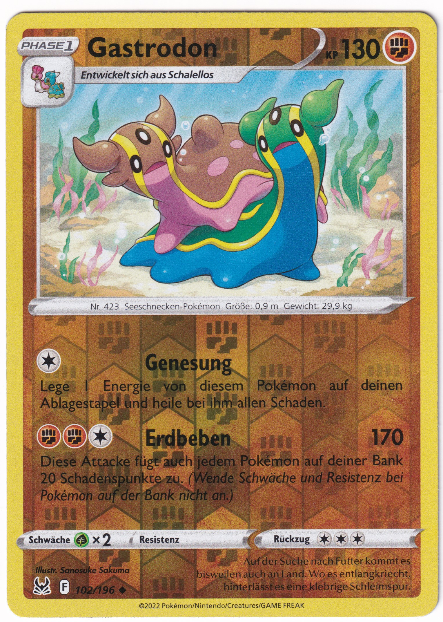 Gastrodon 102/196 Uncommon Reverse Holo - Verlorener Ursprung Deutsch
