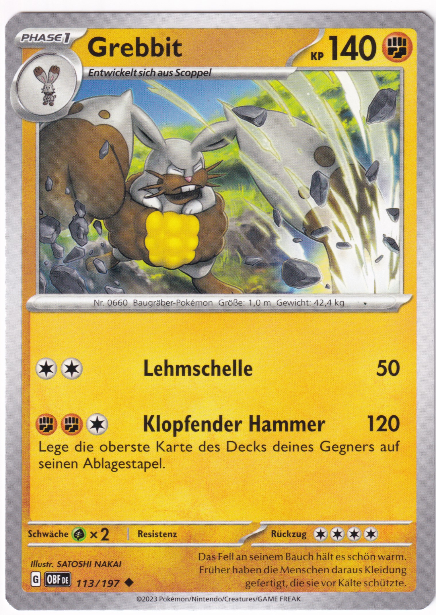 Grebbit 113/197 Uncommon - Obsidian Flammen Deutsch