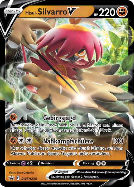 Pokemon SWSH238 Hisui-Silvarro V Promo Einzelkarte deutsch