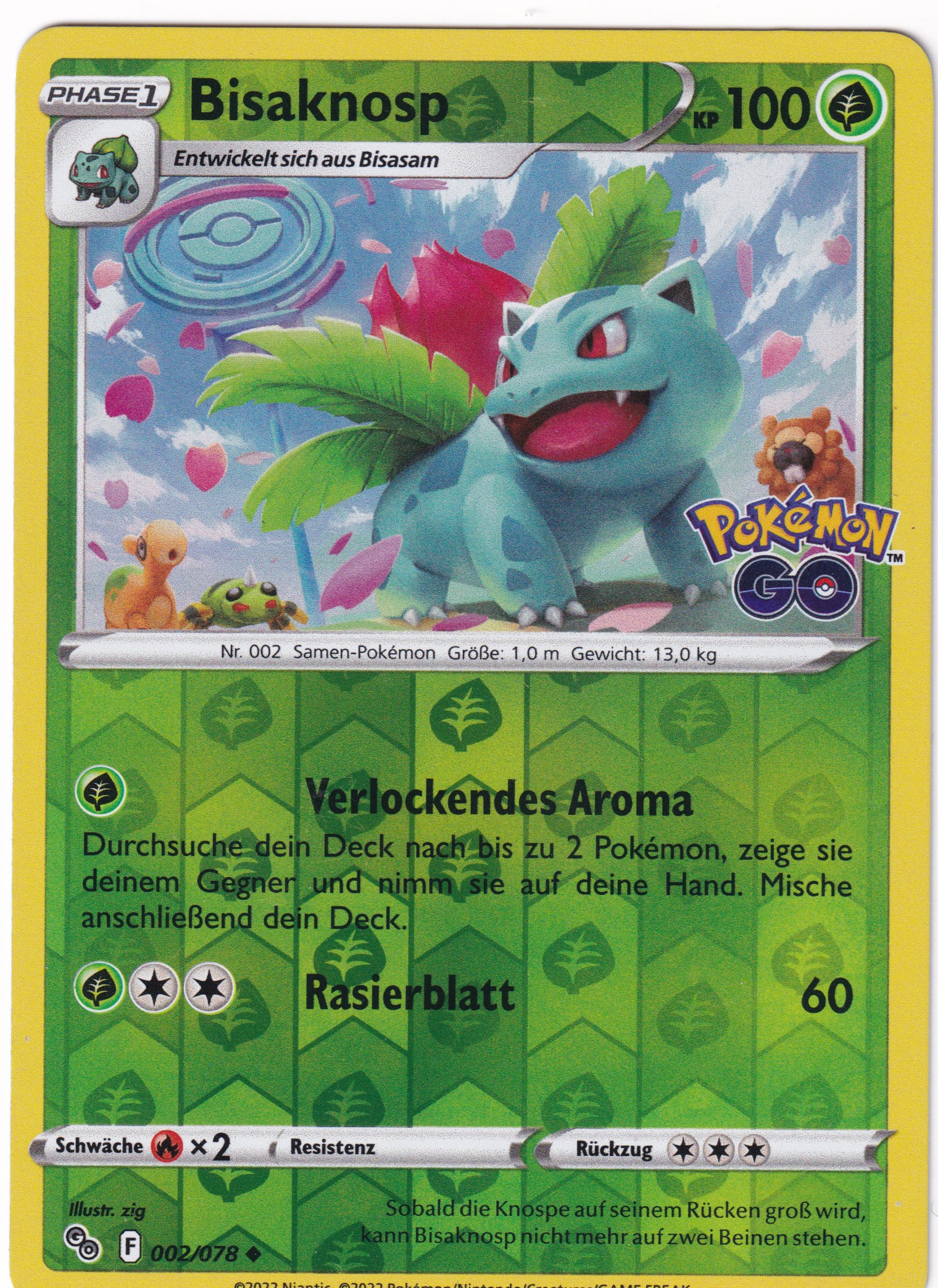 Bisaknosp 002/78 Uncommon Reverse Holo - Pokemon Go Deutsch