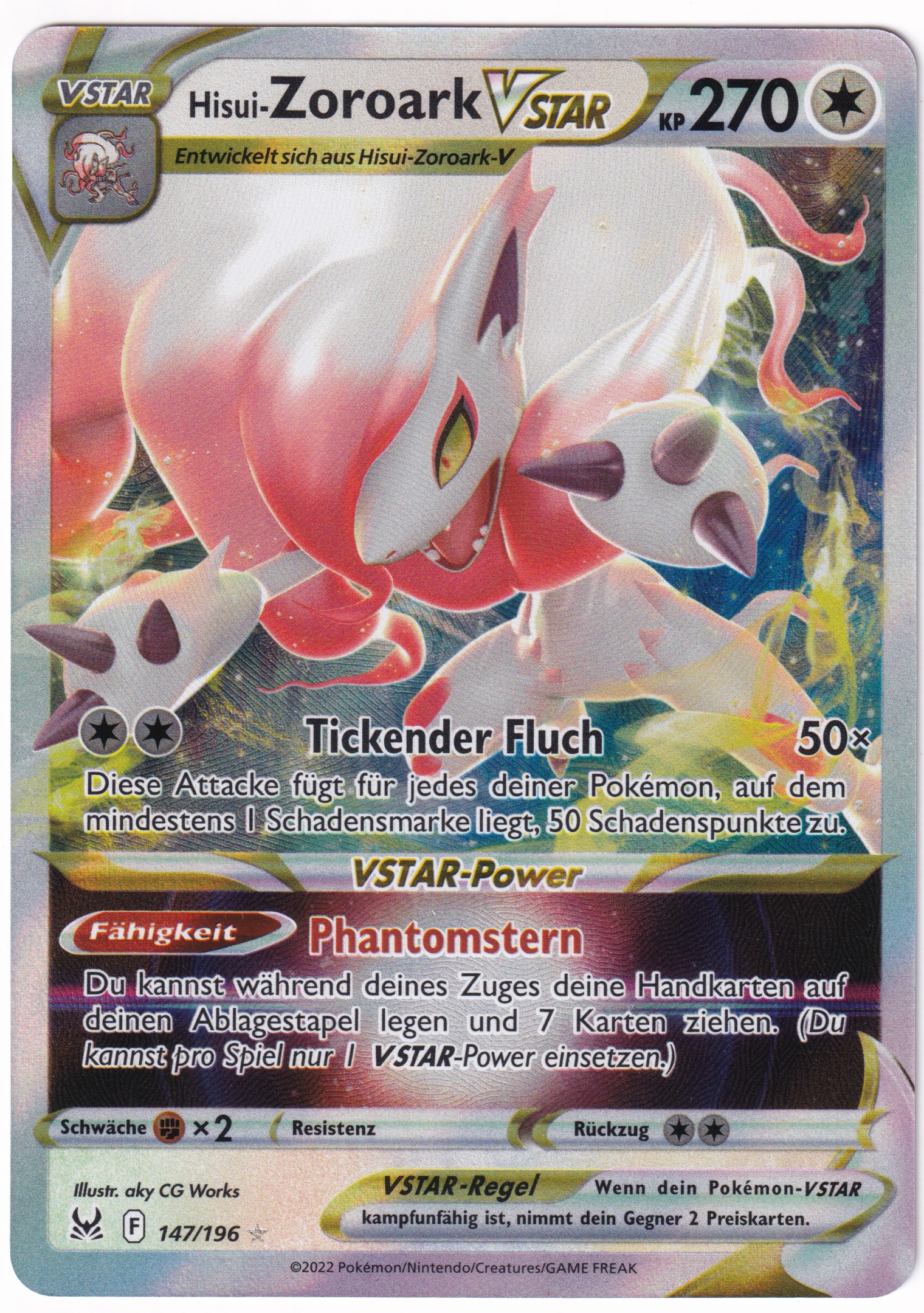 Hisui-Zoroark-Vstar 147/196 Full Art - Verlorener Ursprung Deutsch