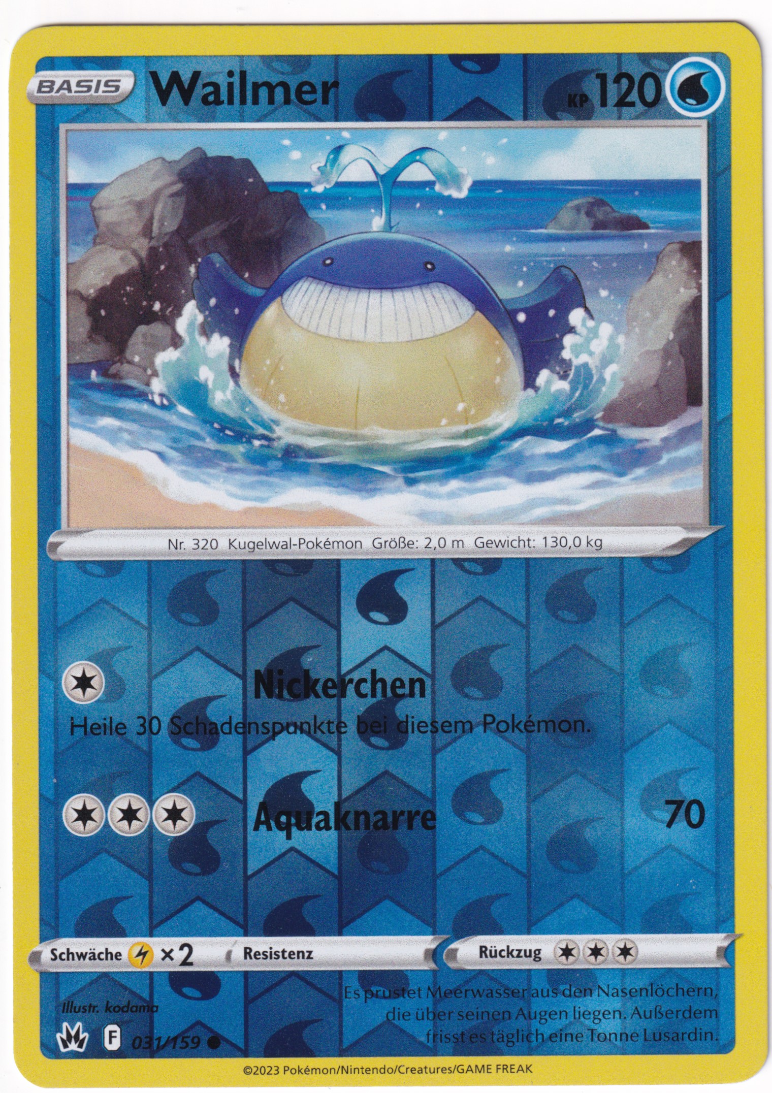 Wailmer 031/159 Common Reverse Holo - Zenit der Könige Deutsch