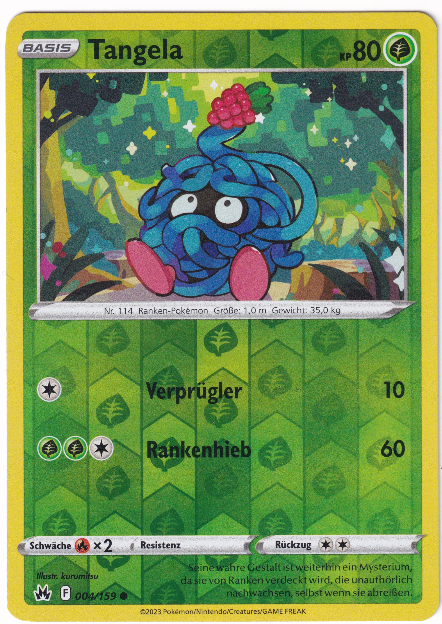 Tangela 004/159 Common Reverse Holo - Zenit der Könige Deutsch