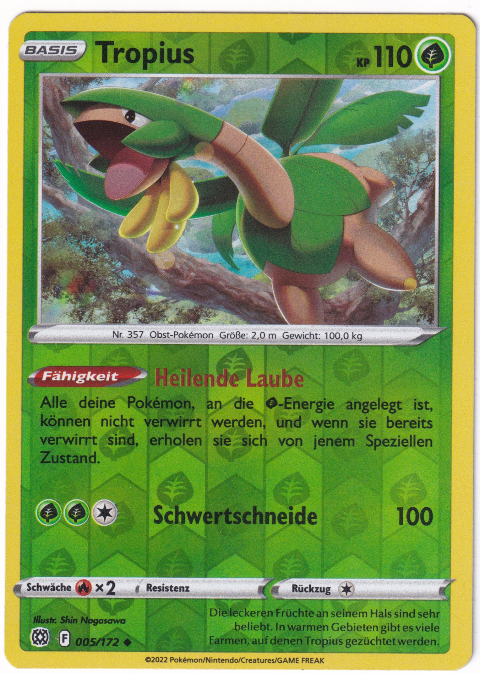 Tropius 005/172 Uncommon Reverse Holo - Strahlende Sterne Deutsch