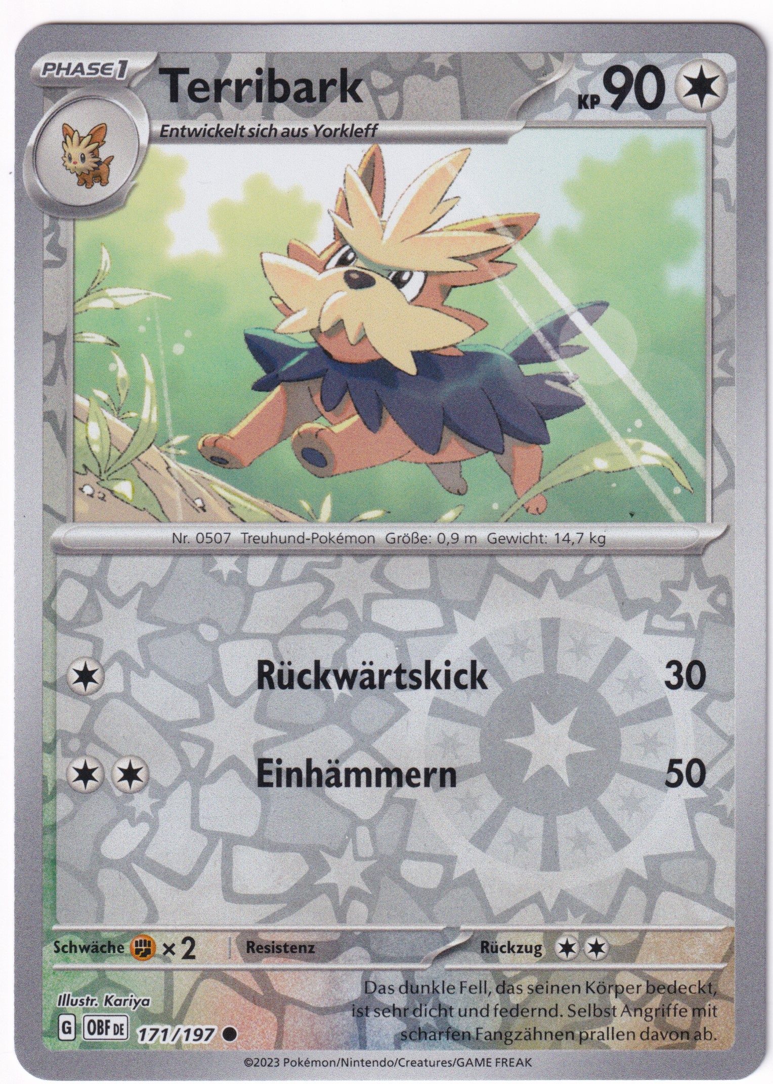 Terribark 171/197 Common Reverse Holo - Obsidian Flammen Deutsch