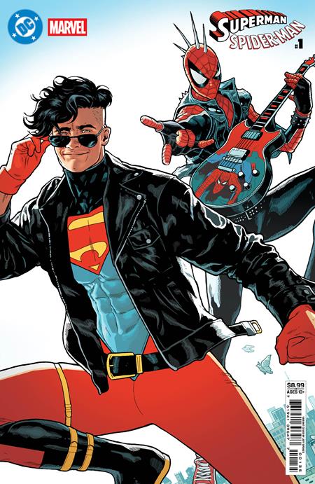 DC MARVEL SUPERMAN SPIDER-MAN #1 CVR U JEFF SPOKES SUPERBOY & SPIDER-PUNK CARD STOCK VAR