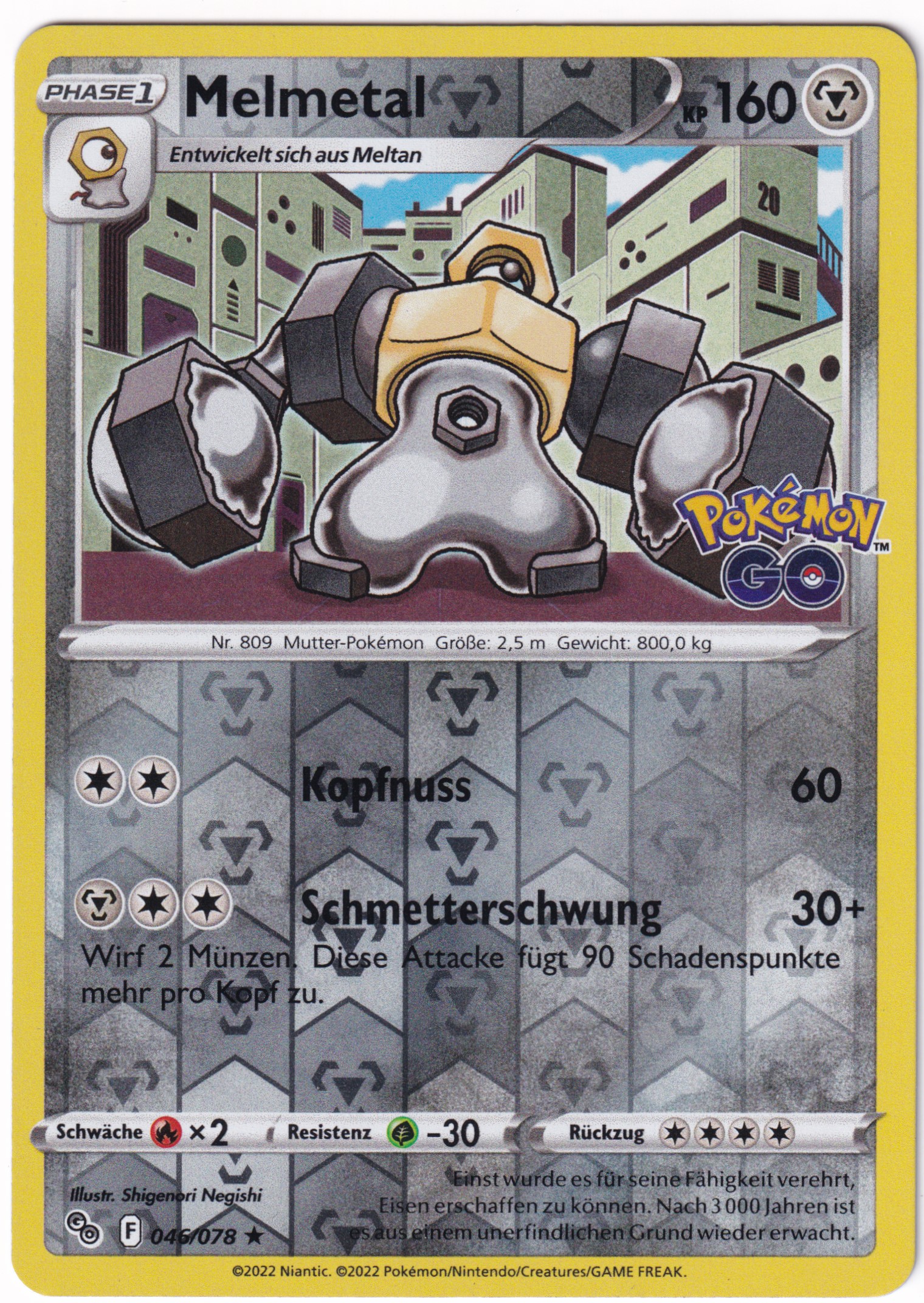 Melmetal 046 /78 Rare Reverse Holo - Pokemon Go Deutsch