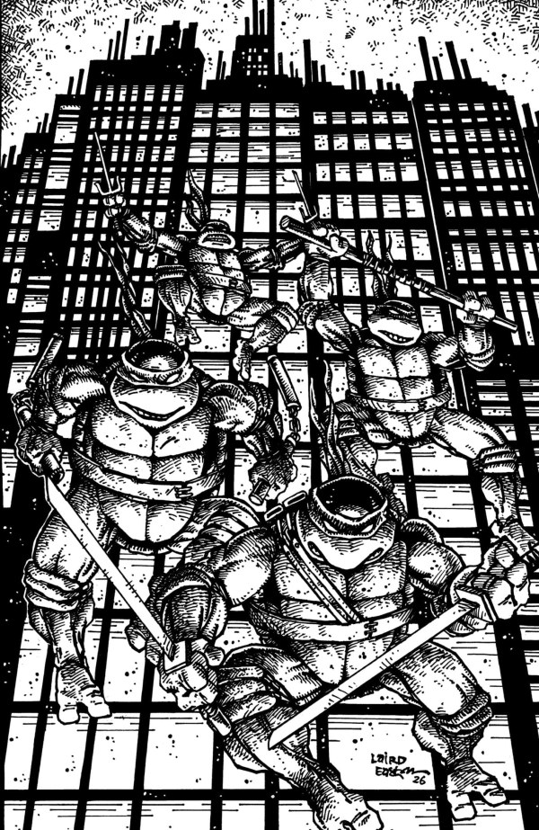 Teenage Mutant Ninja Turtles #20: 300th Issue INCV 1:25 (Eastman & Laird Full Art B&W)