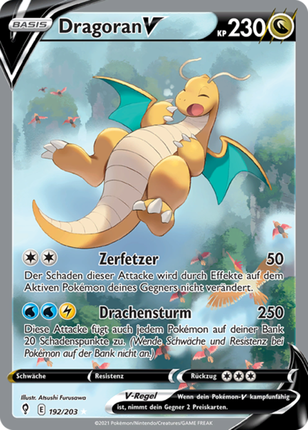 Pokemon Dragoran-V 192/203 Drachenwandel - Ultra Rare Einzelkarte deutsch