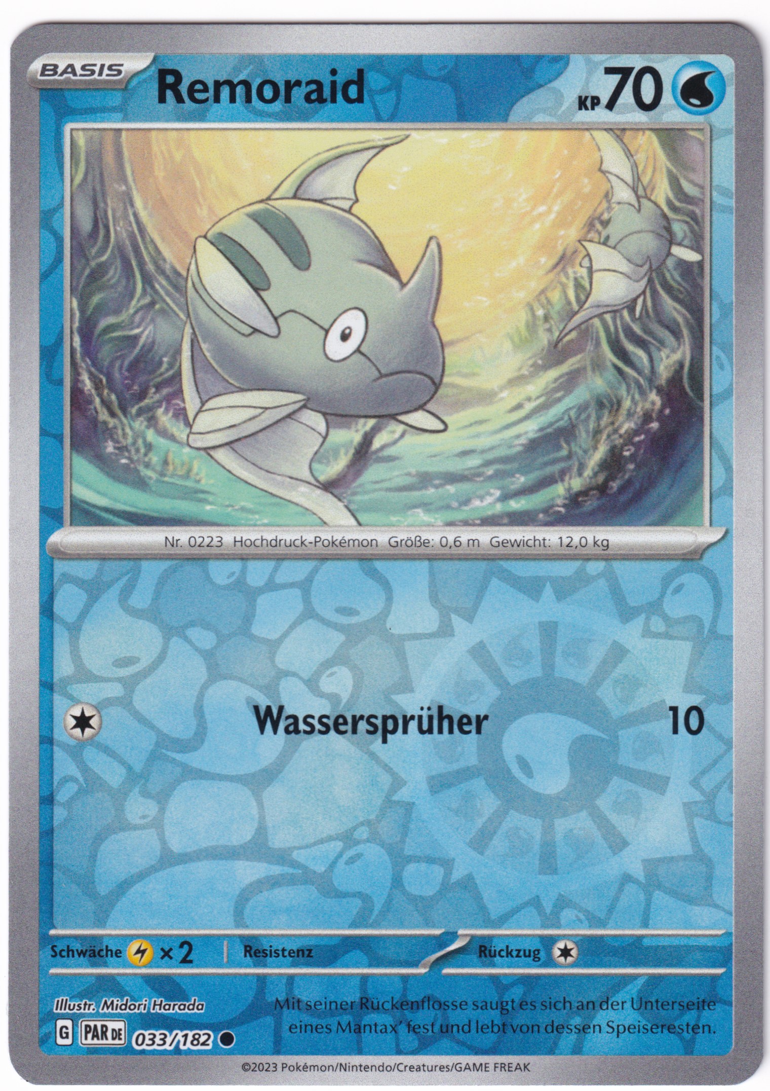 Remoraid 033/182 Common Reverse Holo - Karmesin & Purpur - Paradoxrift Deutsch